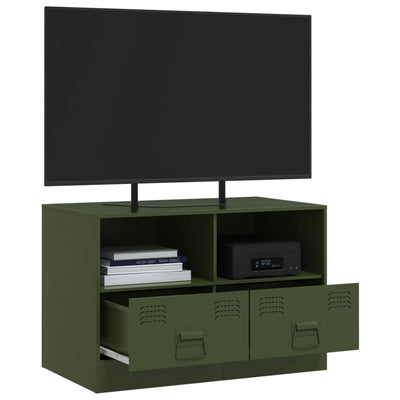 TV-taso oliivinvihreä 67x39x44 cm teräs