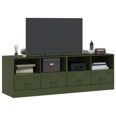 TV-tasot 2 kpl oliivinvihreä 67x39x44 cm teräs