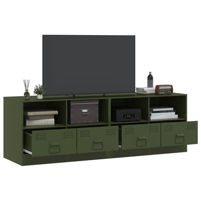 TV-tasot 2 kpl oliivinvihreä 67x39x44 cm teräs