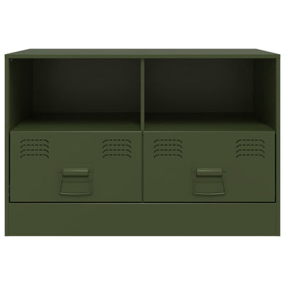 TV-tasot 2 kpl oliivinvihreä 67x39x44 cm teräs