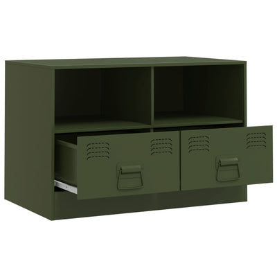 TV-tasot 2 kpl oliivinvihreä 67x39x44 cm teräs