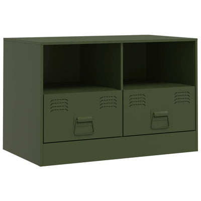TV-tasot 2 kpl oliivinvihreä 67x39x44 cm teräs
