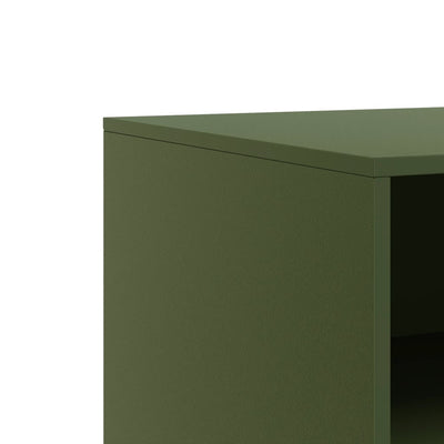 TV-tasot 2 kpl oliivinvihreä 67x39x44 cm teräs