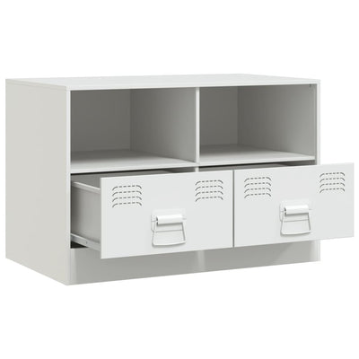 TV-tasot 2 kpl valkoinen 67x39x44 cm teräs