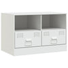 TV-tasot 2 kpl valkoinen 67x39x44 cm teräs