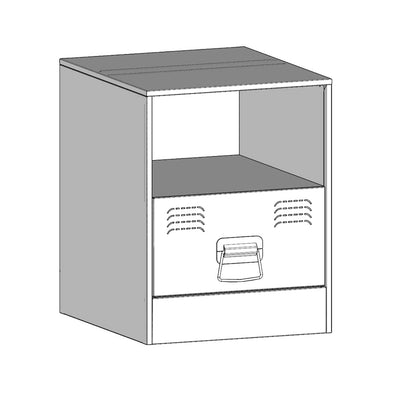 Valkoinen yöpöydät Galen 34,5x39x44cm (2 kpl, teräs)