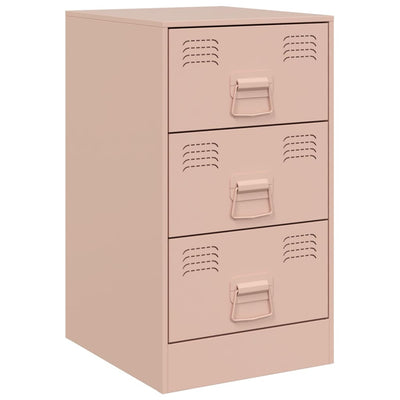 Yöpöydät 2 kpl pinkki 34,5x39x62 cm teräs