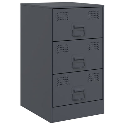 Yöpöydät 2 kpl antrasiitti 34,5x39x62 cm teräs