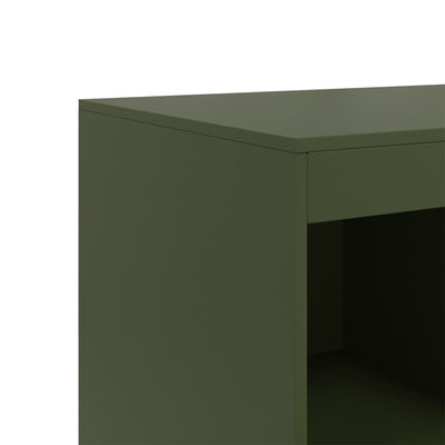 Senkki oliivinvihreä 67x39x95 cm teräs