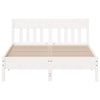 Valkoinen sängynrunko päädyllä Koblos 135x190cm (mänty)