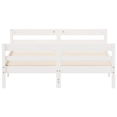 Valkoinen sängynrunko päätylevyllä Smeorita 120x200cm (mänty)