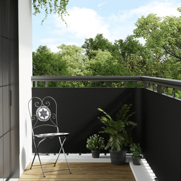 Parvekesuoja musta 300x100 cm polyrottinki