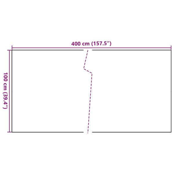 Parvekesuoja musta 400x100 cm polyrottinki