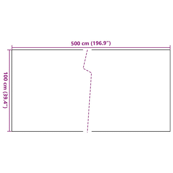 Parvekesuoja musta 500x100 cm polyrottinki