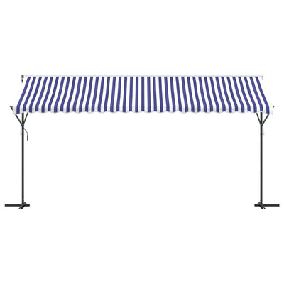 Sin./valk. vapaasti seisova markiisi Weiss 500x300cm (kangas ja teräs)