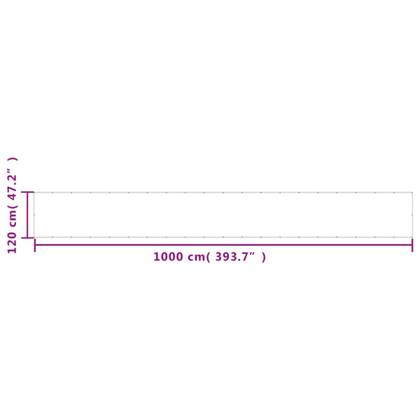 Parvekkeen suoja v.harmaa 120x1000 cm 100% Oxford polyesteri