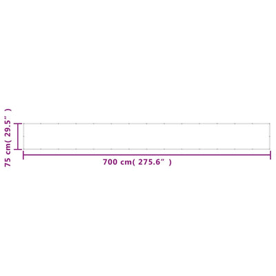 Parvekesuoja antrasiitti 75x700 cm 100% Oxford polyesteri