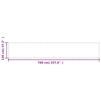 Parvekesuoja musta 120x700 cm 100% polyesteri Oxford polyesteri