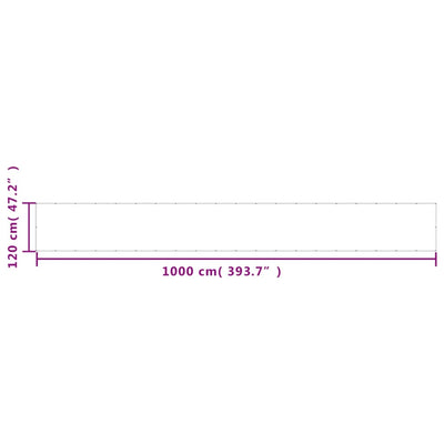 Parvekesuoja ruskea 120x1000 cm 100% polyesteri Oxford kangas