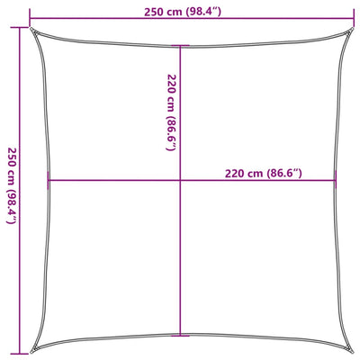 Aurinkopurje vaaleanharmaa 2,5x2,5 m 100% Oxford polyesteri