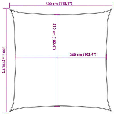 Aurinkopurje vaaleanharmaa 3x3 m 100% Oxford polyesteri