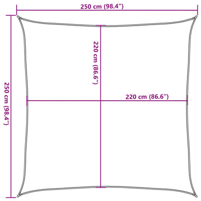 Aurinkopurje hiekka 2,5x2,5 m 100% Oxford polyesteri