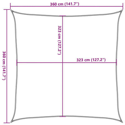 Aurinkopurje hiekka 3,6x3,6 m 100% Oxford polyesteri
