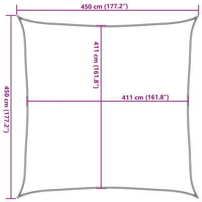 Aurinkopurje hiekka 4,5x4,5 m 100% Oxford polyesteri