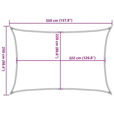 Aurinkopurje hiekka 3,5x2,5 m 100% Oxford polyesteri