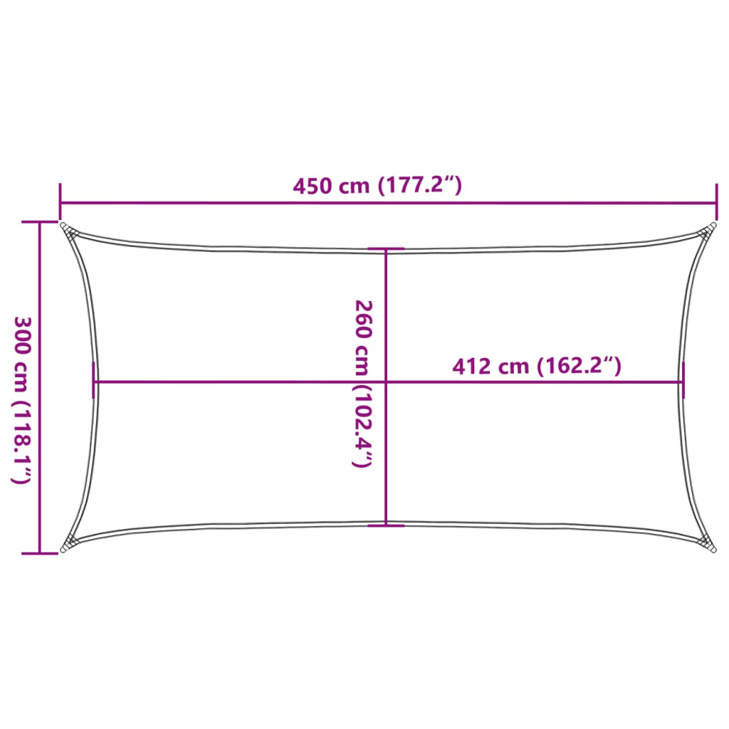 Aurinkopurje hiekka 4,5x3 m 100% Oxford polyesteri