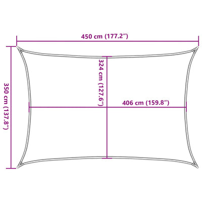 Aurinkopurje hiekka 4,5x3,5 m 100% Oxford polyesteri