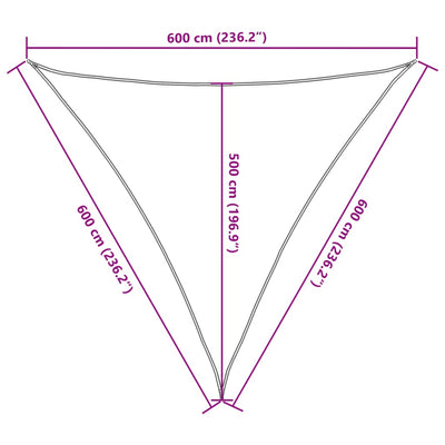 Aurinkopurje vaaleanharmaa 6x6x6 m 100% Oxford polyesteri
