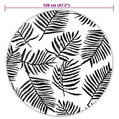 Mustavalkoinen ulkomatto Marianovici Ø120cm (pp)