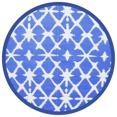 Sininen ja valkoinen ulkomatto Marianovici Ø160cm (pp)