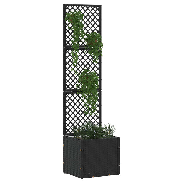 Puutarhan trellisi istuttaja Musta 35 x 30 x 135 cm Metalli