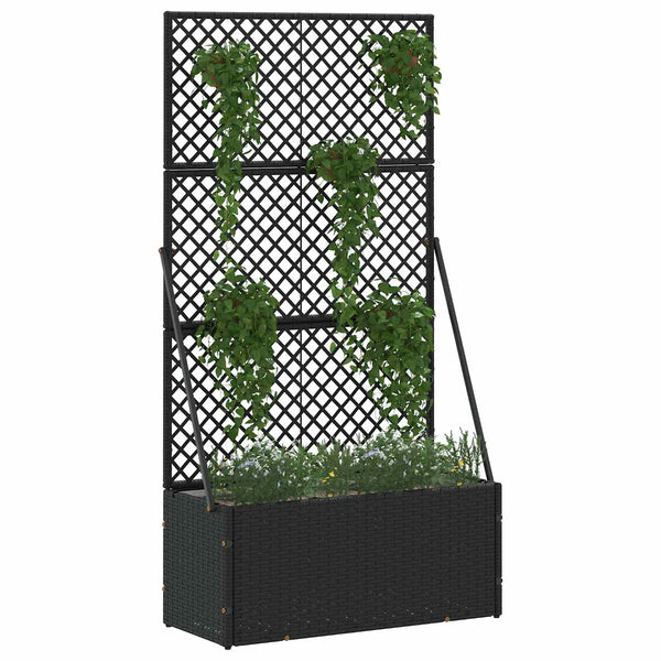 Puutarhan trellisi istuttaja Musta 70 x 30 x 135 cm Metalli