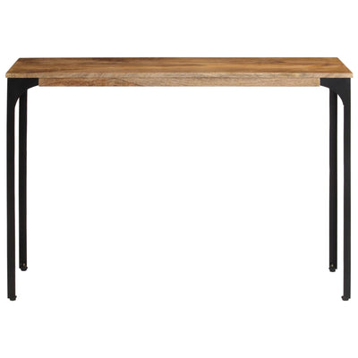 Konsolipöytä ruskea 110x35x76 cm täysi mangopuu ja rauta