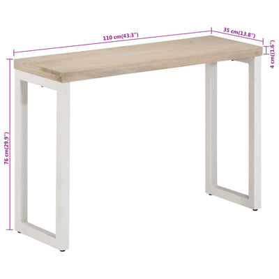 Konsolipöytä ruskea 110x35x76 cm täysi mangopuu ja rauta