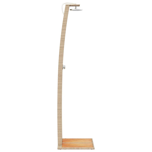 Beige ulkosuihku Obrejan 55x60x224cm (polyrottinki ja akasiapuu)