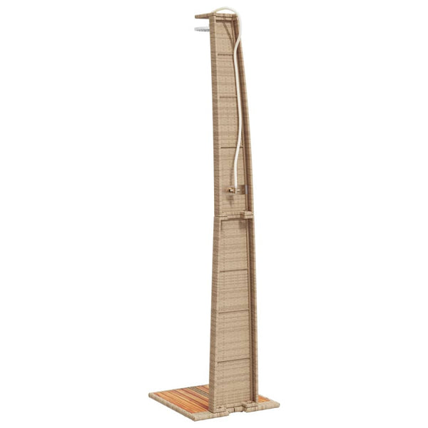 Beige ulkosuihku Obrejan 55x60x224cm (polyrottinki ja akasiapuu)
