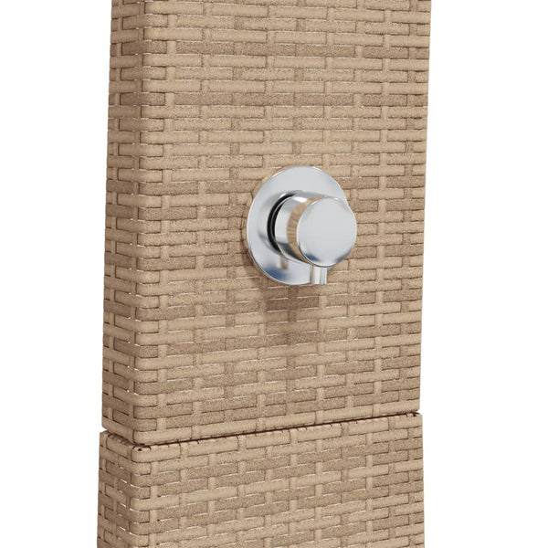 Beige ulkosuihku Obrejan 55x60x224cm (polyrottinki ja akasiapuu)