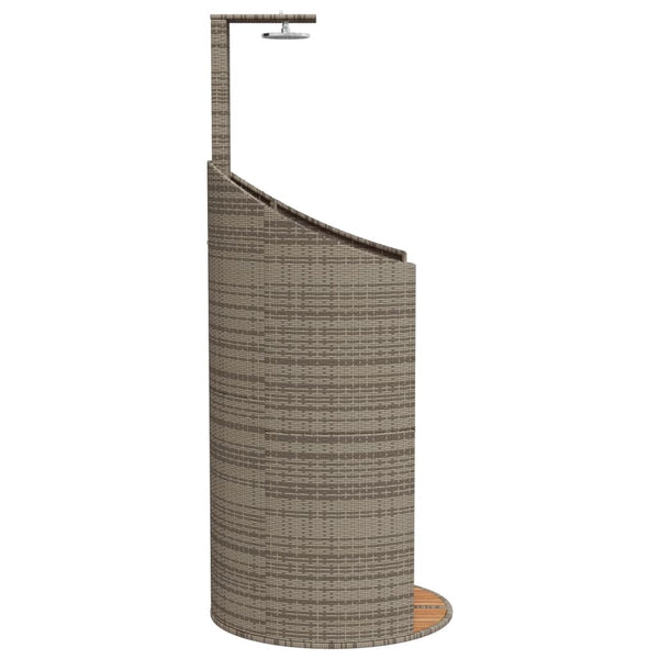 Harmaa ulkosuihku Cadere 100x100x241,5cm (polyrottinki ja akasiapuu)