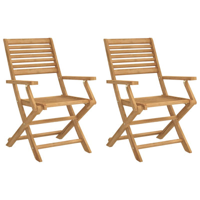 Taitettavat puutarhatuolit 2 kpl 54,5x61,5x86,5 cm akasiapuu