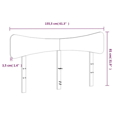 Sängynpääty valkoinen 150 cm täysi mänty
