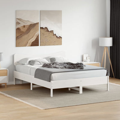 Sängynpääty valkoinen 140 cm täysi mänty