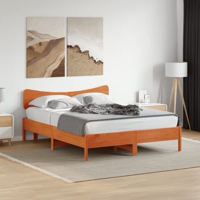 Sängynpääty ruskea 140 cm täysi mänty