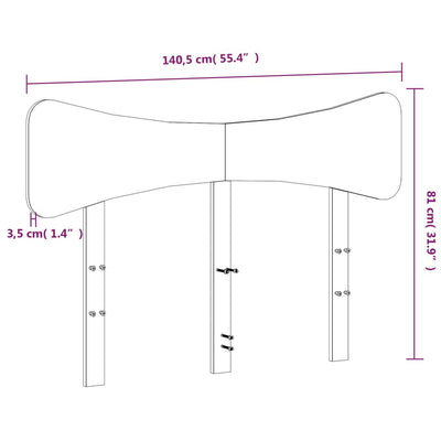Sängynpääty valkoinen 135 cm täysi mänty