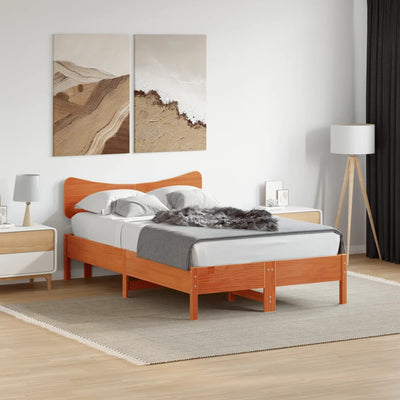 Sängynpääty ruskea 135 cm täysi mänty