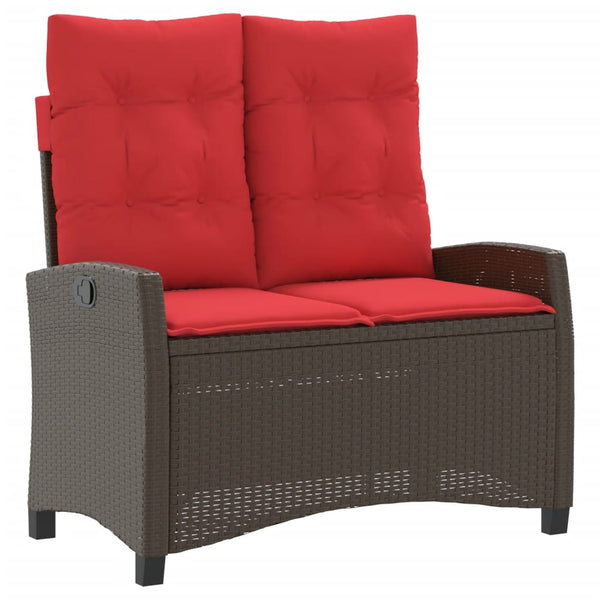 Ruskea puutarhapenkki kallistuva tyynyillä Eliodora (polyrottinki)