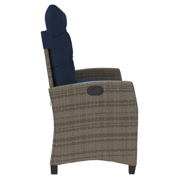 Harmaa puutarhapenkki kallistuva tyynyillä Eliodora (polyrottinki)